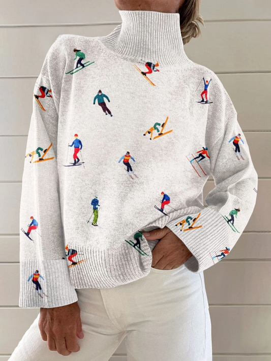 Jocelyne | Vintage-Ski-Muster Winterpullover