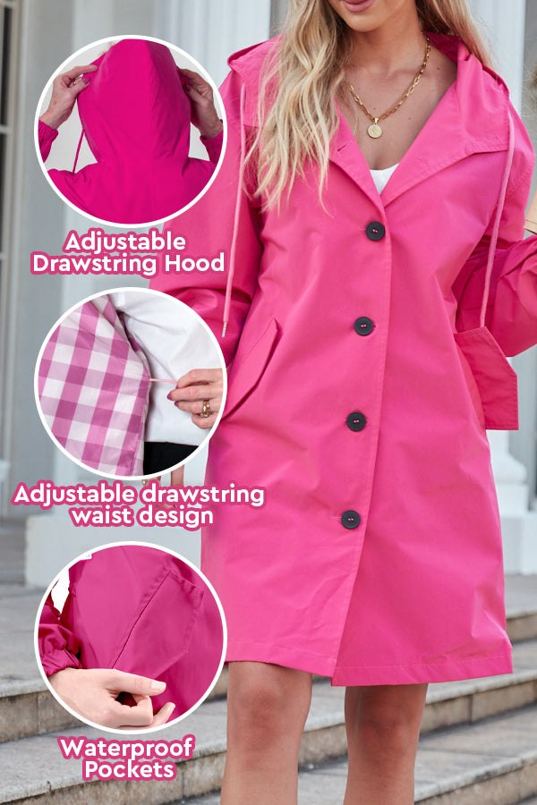 Barbara Pink Regenmantel Windbreaker Jacke