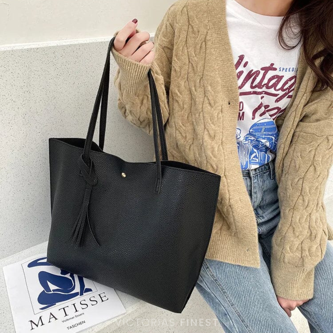 Zeitlose Leder Schultertasche