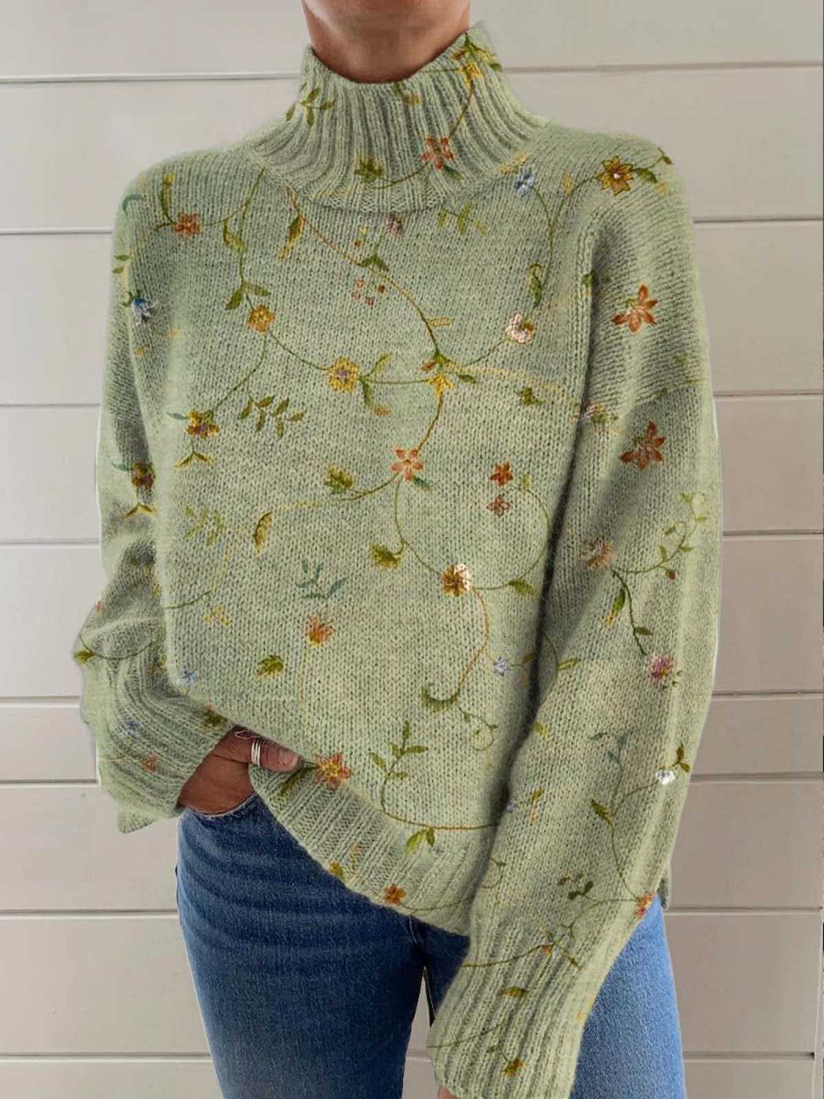 Irene | Floral gemustertes Langarm-Sweatshirt