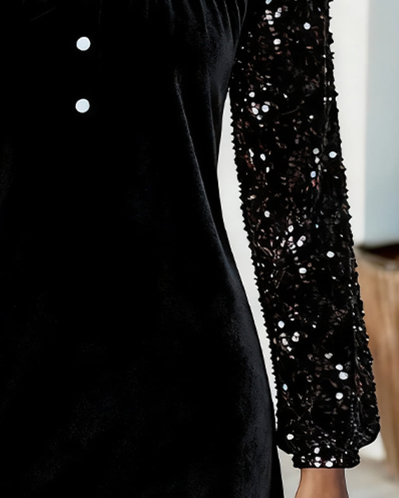 Robe Patchwork Aus Pailletten-Velours