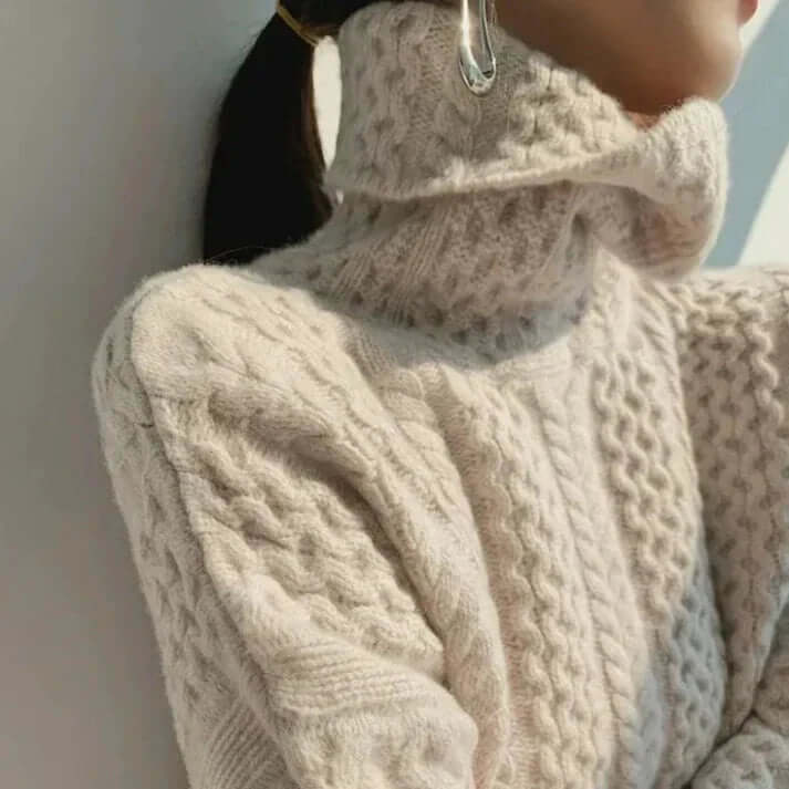 Cashmere-ähnlicher Couture-Turtleneck-Pullover