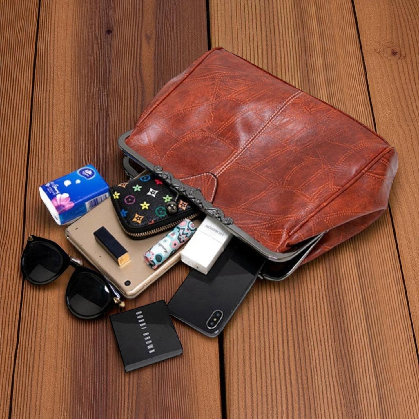 Vintage-Handtasche mit Druckverschluss