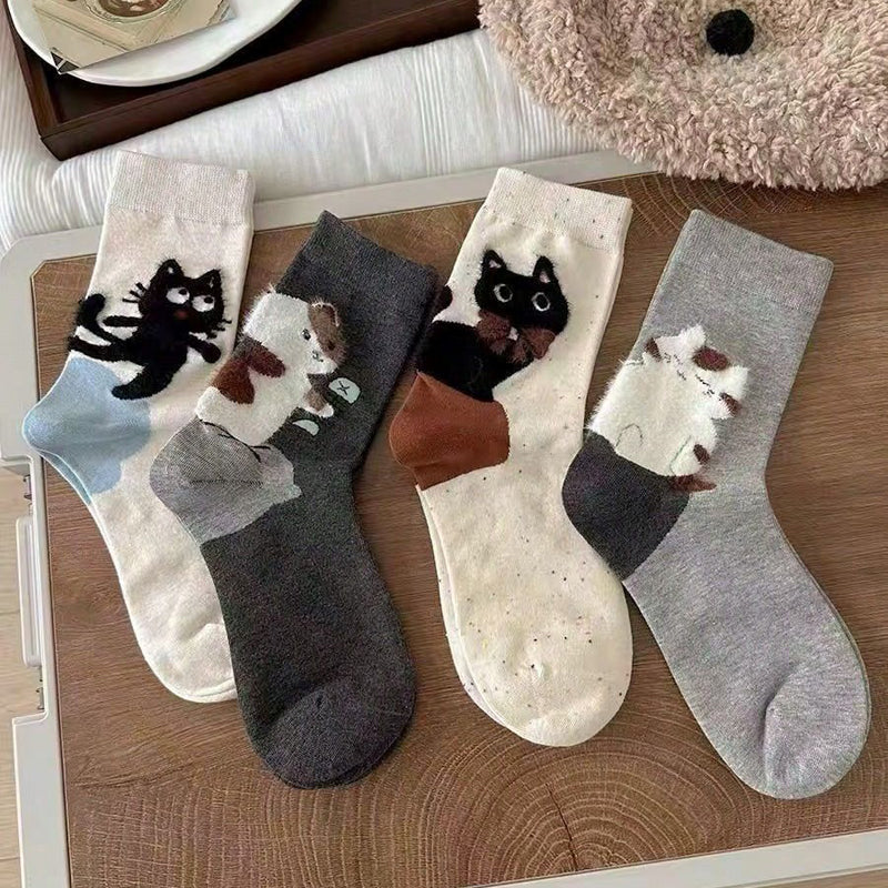 Lässige Katzenmuster-Socken