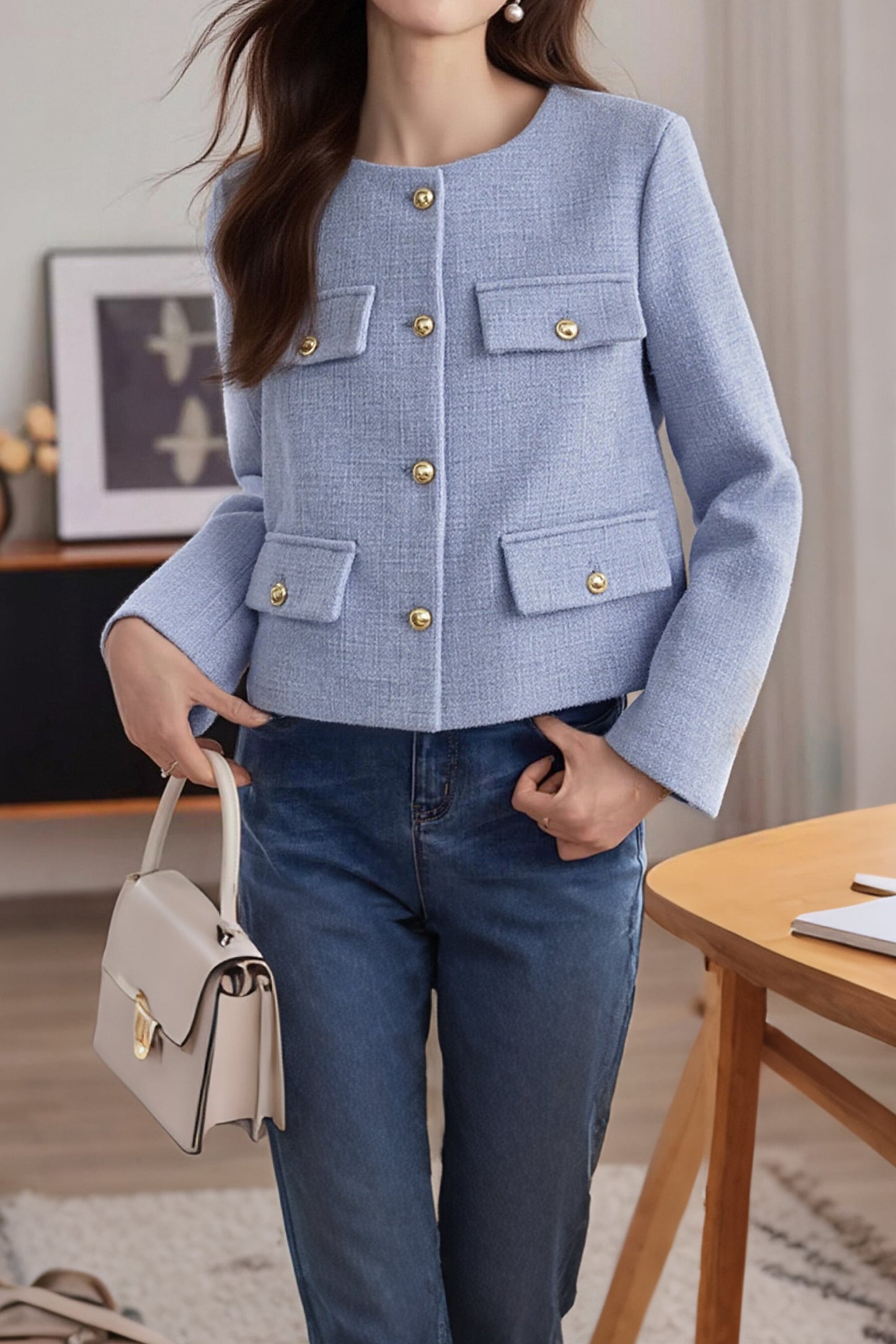 Exquisite elegante modische vielseitige Jacke