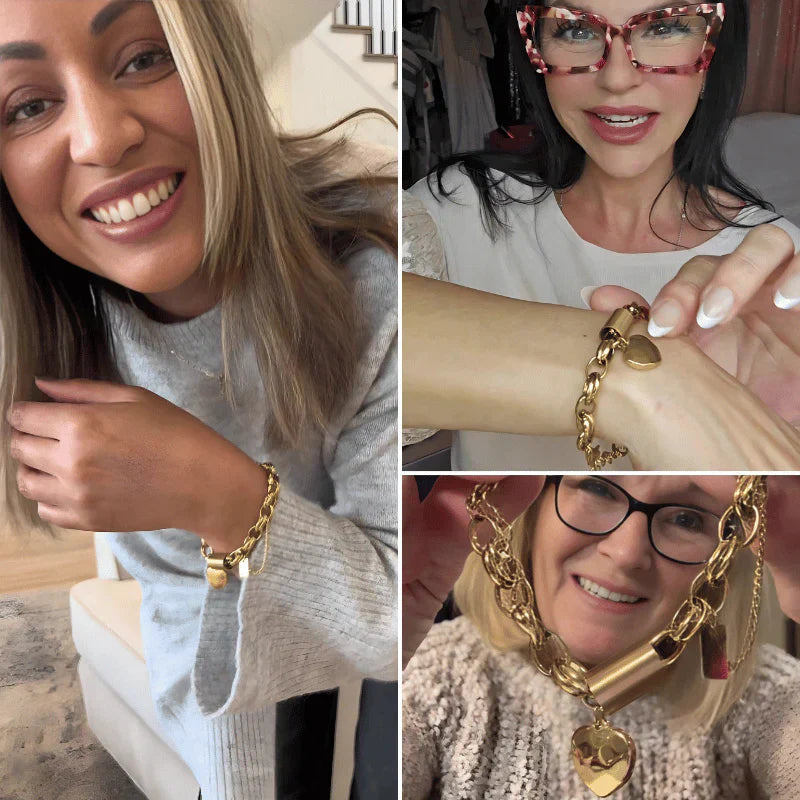 Herzlicher Chunky-Armband | Gold