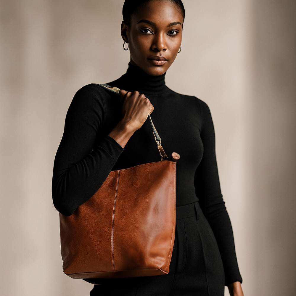 Charmante vintage Leder Schultertasche | Tamar's Vintage Charm