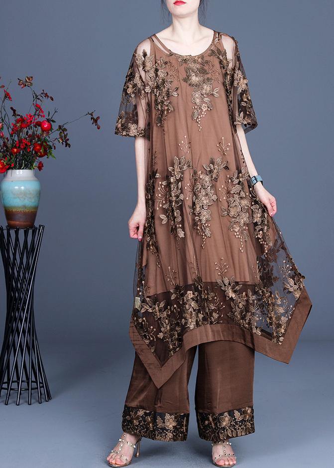 2025 Sommer Unregelmäßiges Kleid Weite Hosen Latzrock Drei-Teile-Set