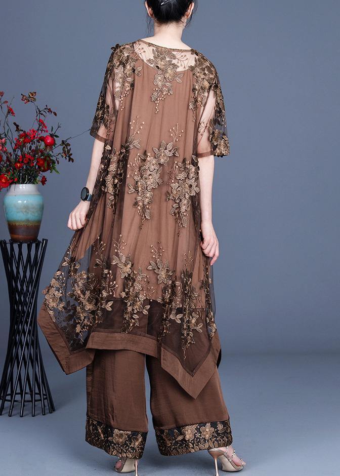 2025 Sommer Unregelmäßiges Kleid Weite Hosen Latzrock Drei-Teile-Set