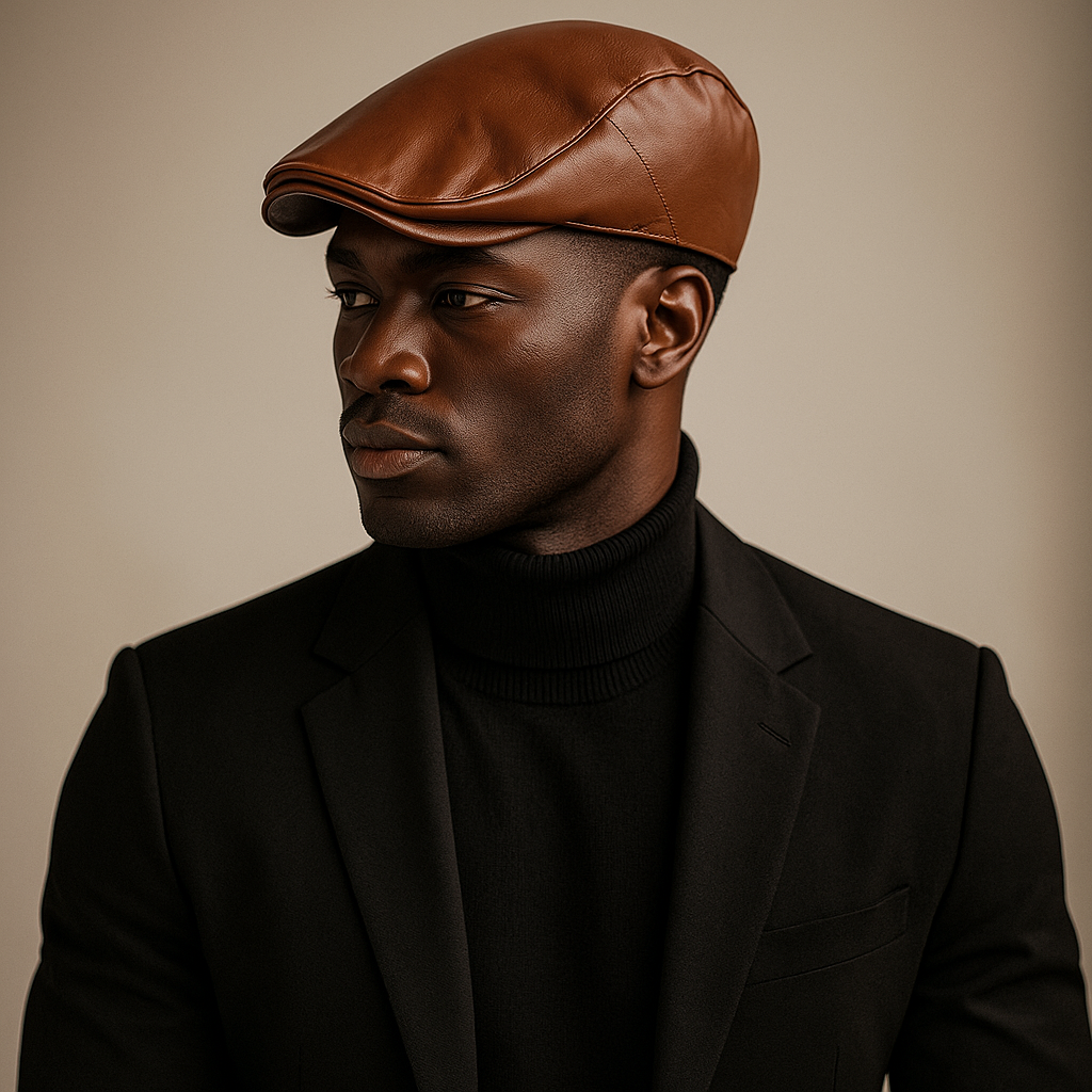 Alaric | Vintage Leder Flachkappe