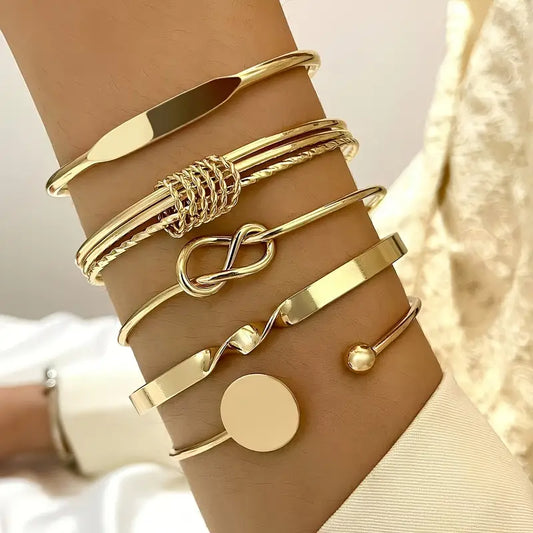 Geknotetes Eleganz Armband-Set | Gold