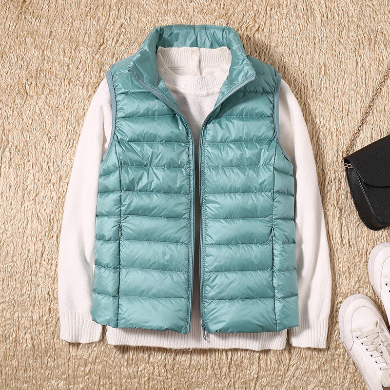 Simylle® | Neue Winterweste mit weißen Entenfedern