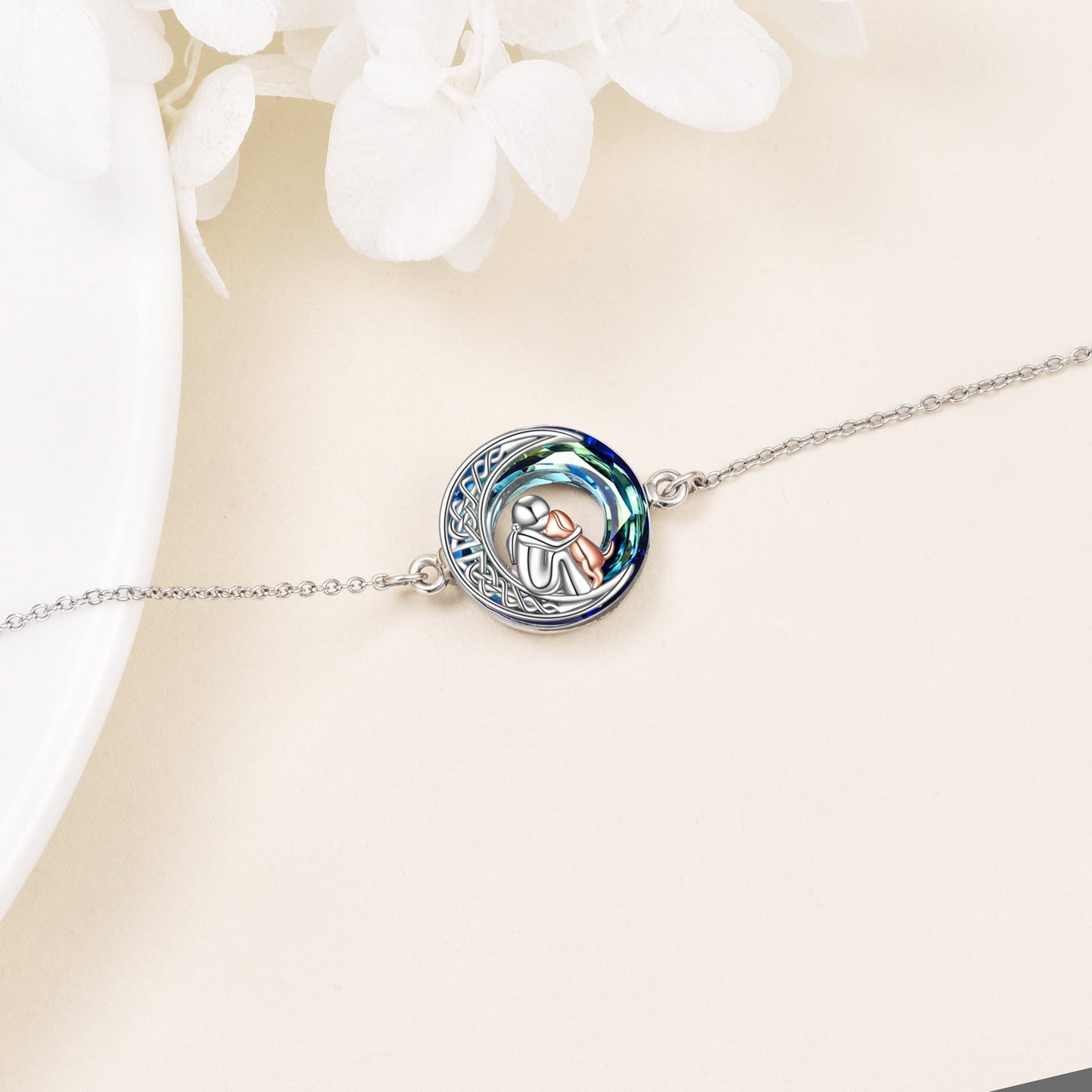 Verstellbares Charm-Armband für Hunde aus Sterlingsilber