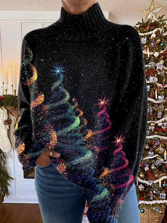 Jeanette | Glitzer Weihnachtsbaum Druckpullover