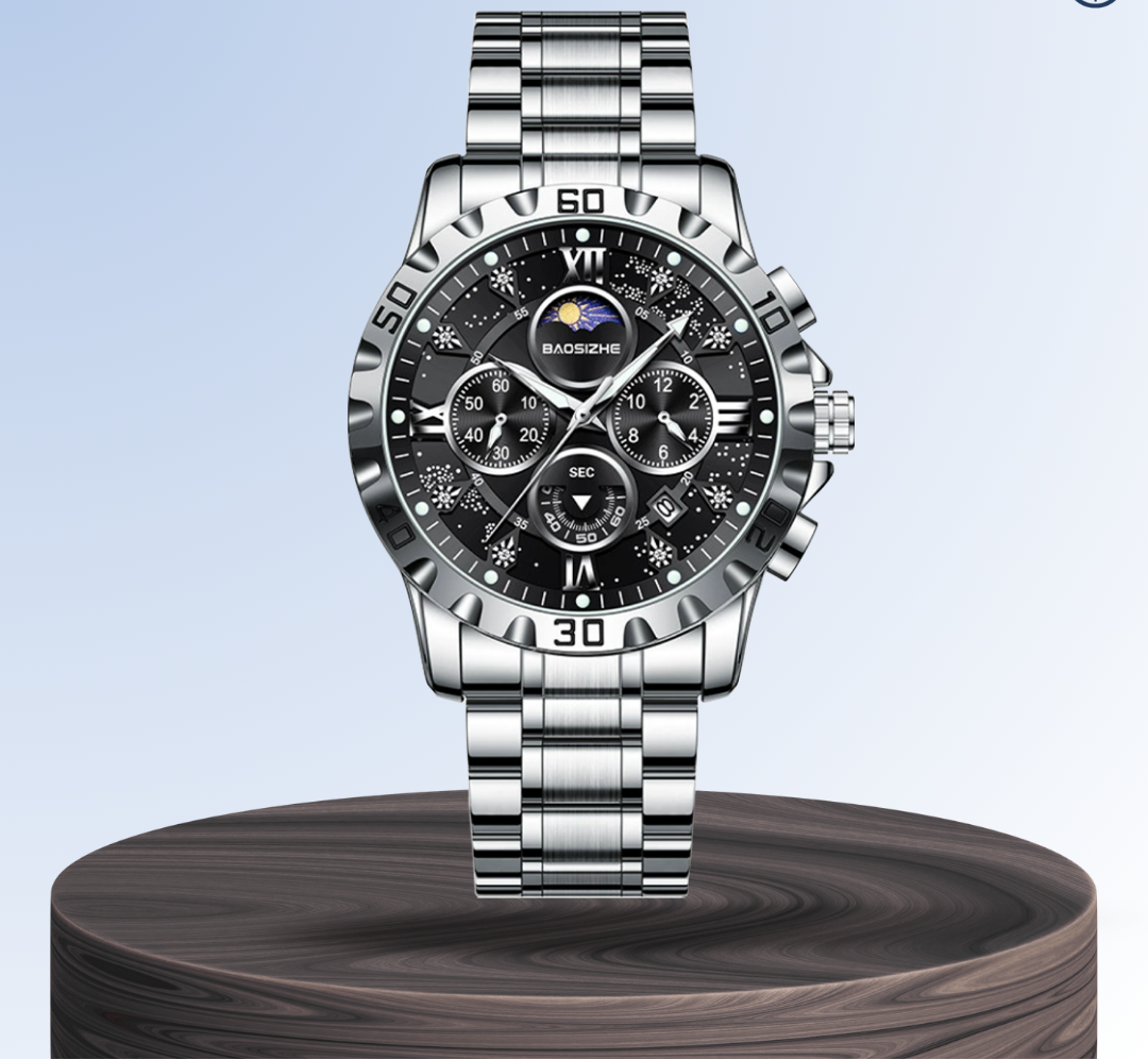 Rex | Opulente Chronograph-Uhr mit schlankem Metallband | 43,9 mm