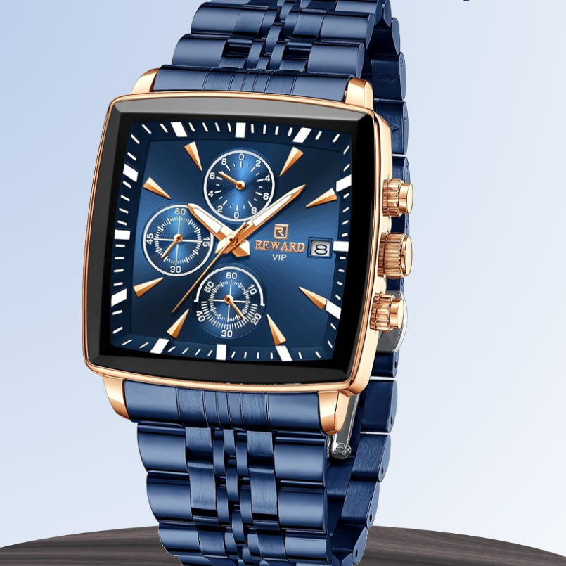 Troy | Herren Rechteckige Luxus Quarz Armbanduhr | 47mm