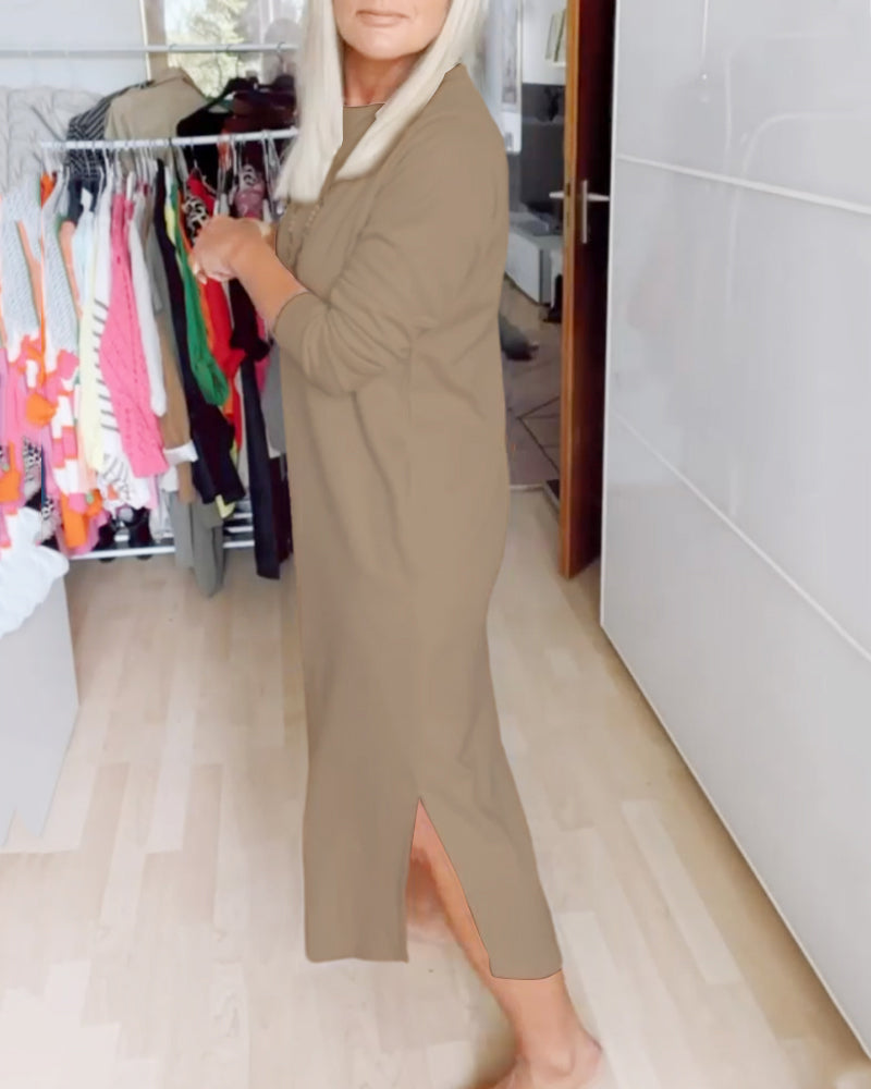 Lässiges Kleid mit Rundhalsausschnitt