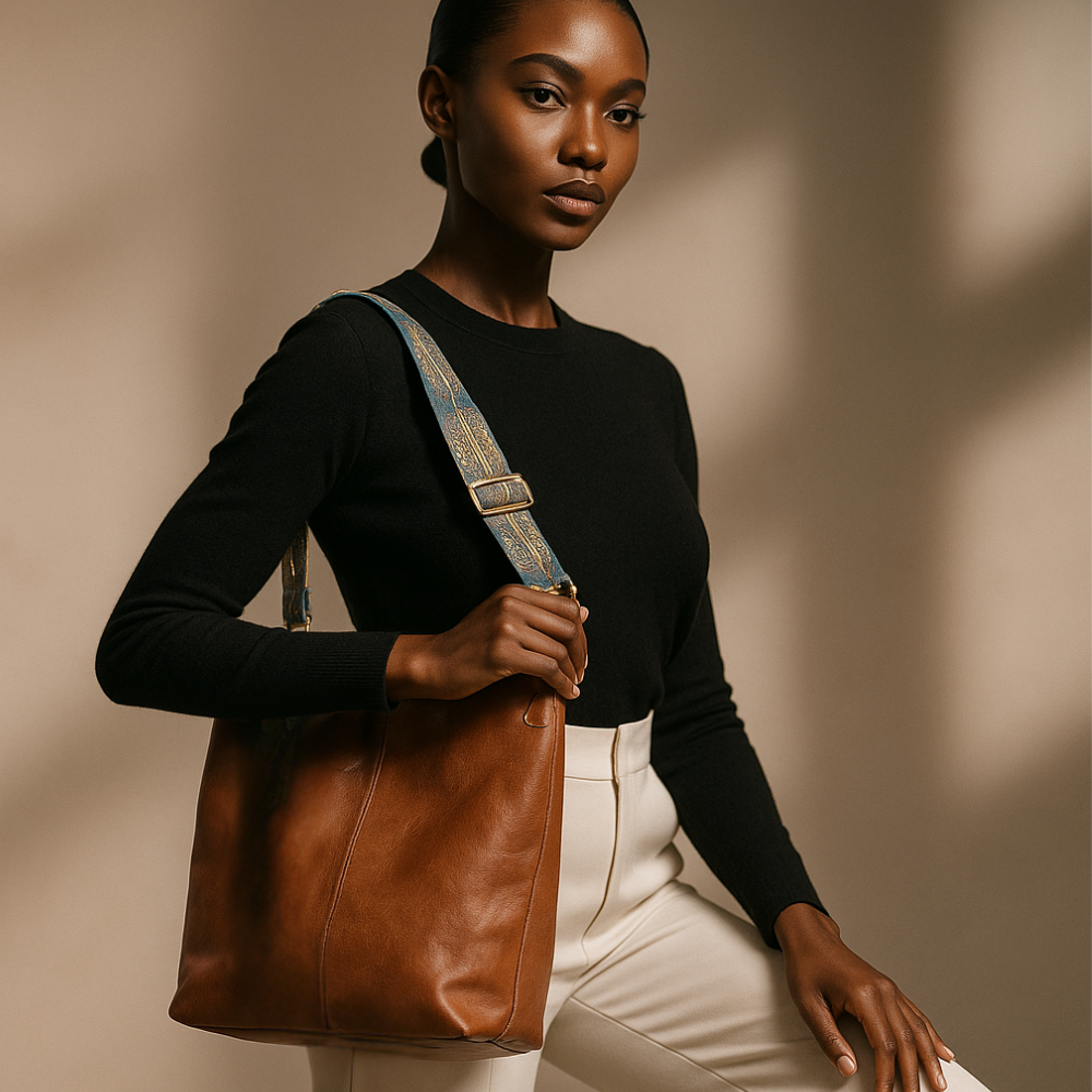 Charmante vintage Leder Schultertasche | Tamar's Vintage Charm