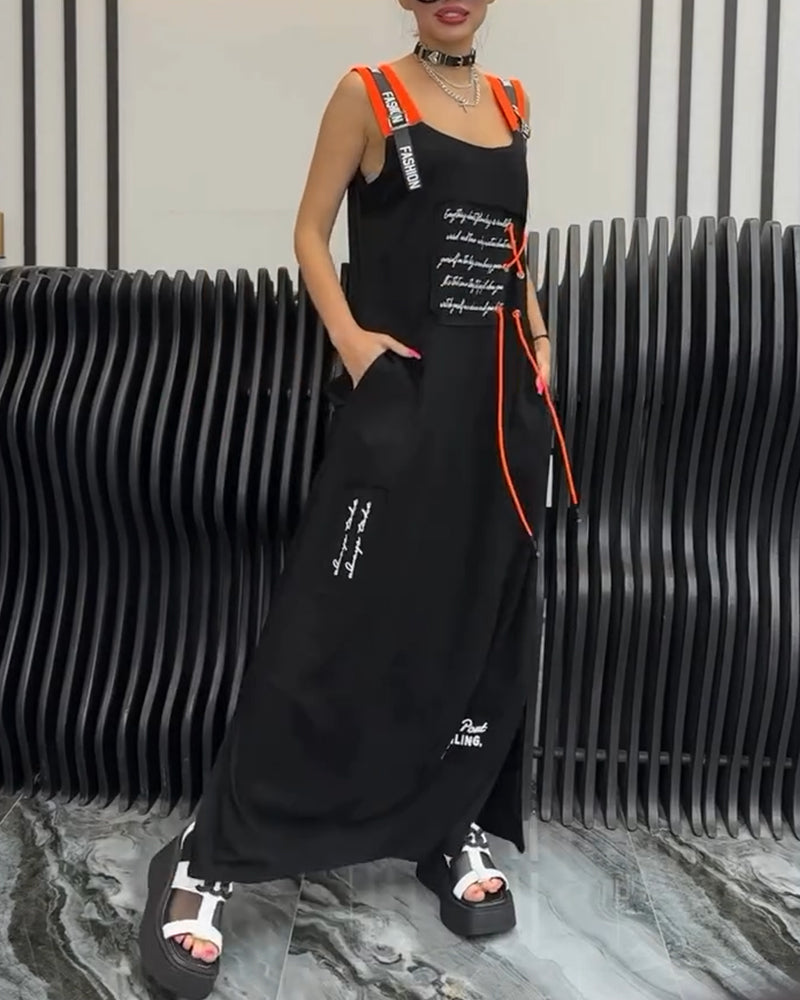 Ärmelloses Kleid mit personalisiertem Druck