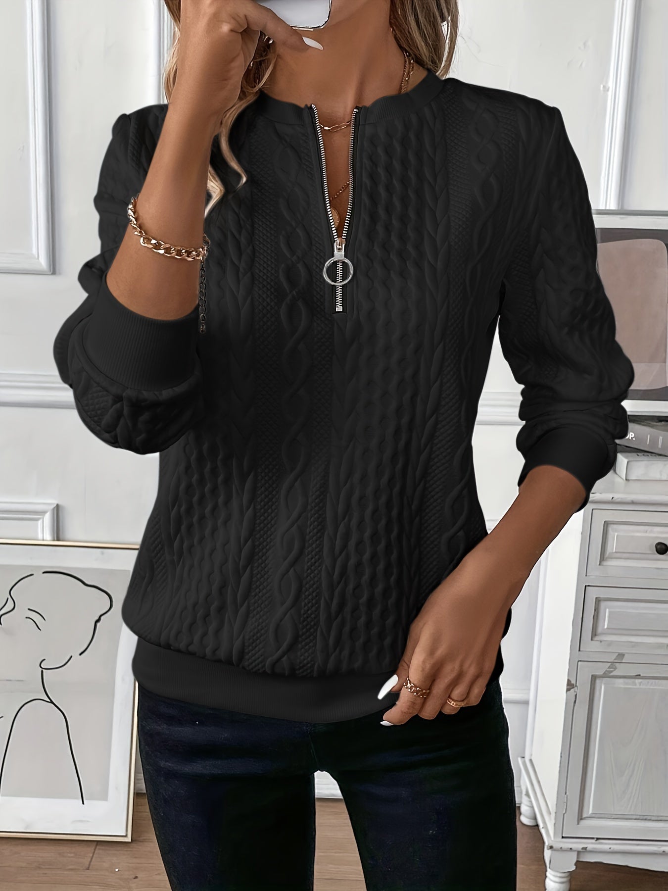 Herald - Eleganter Pullover mit Reißverschluss