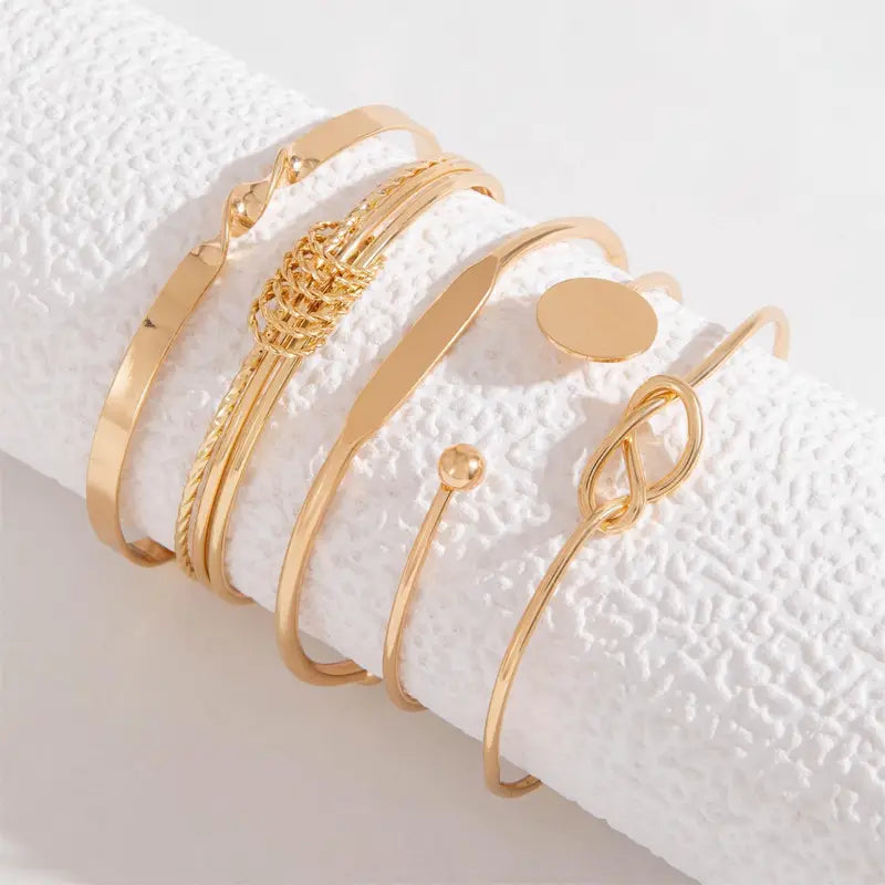 Geknotetes Eleganz Armband-Set | Gold