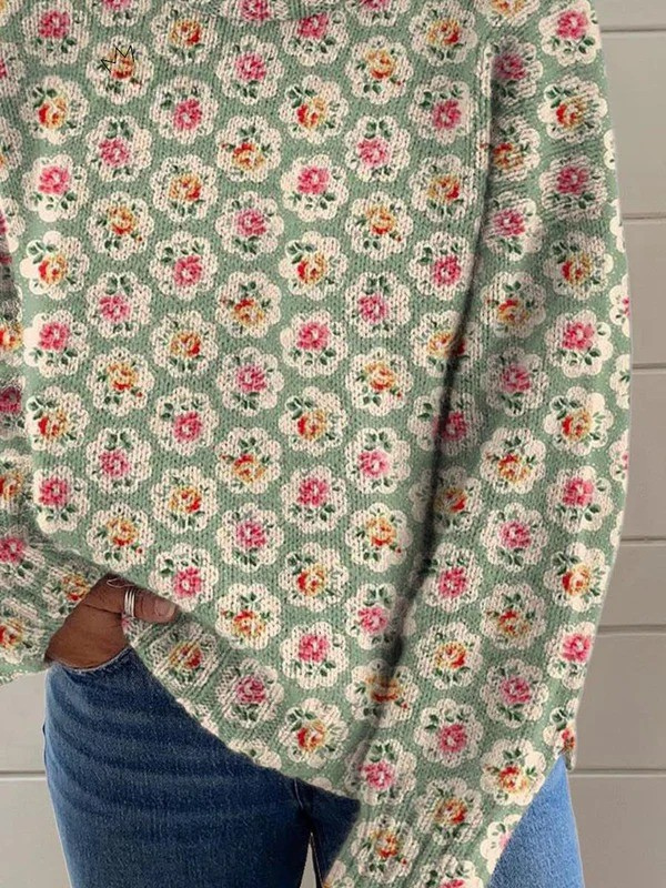 Valerie | Floralprint Rollkragensweater