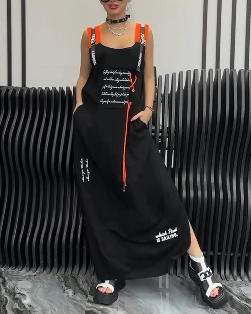 Ärmelloses Kleid mit personalisiertem Druck