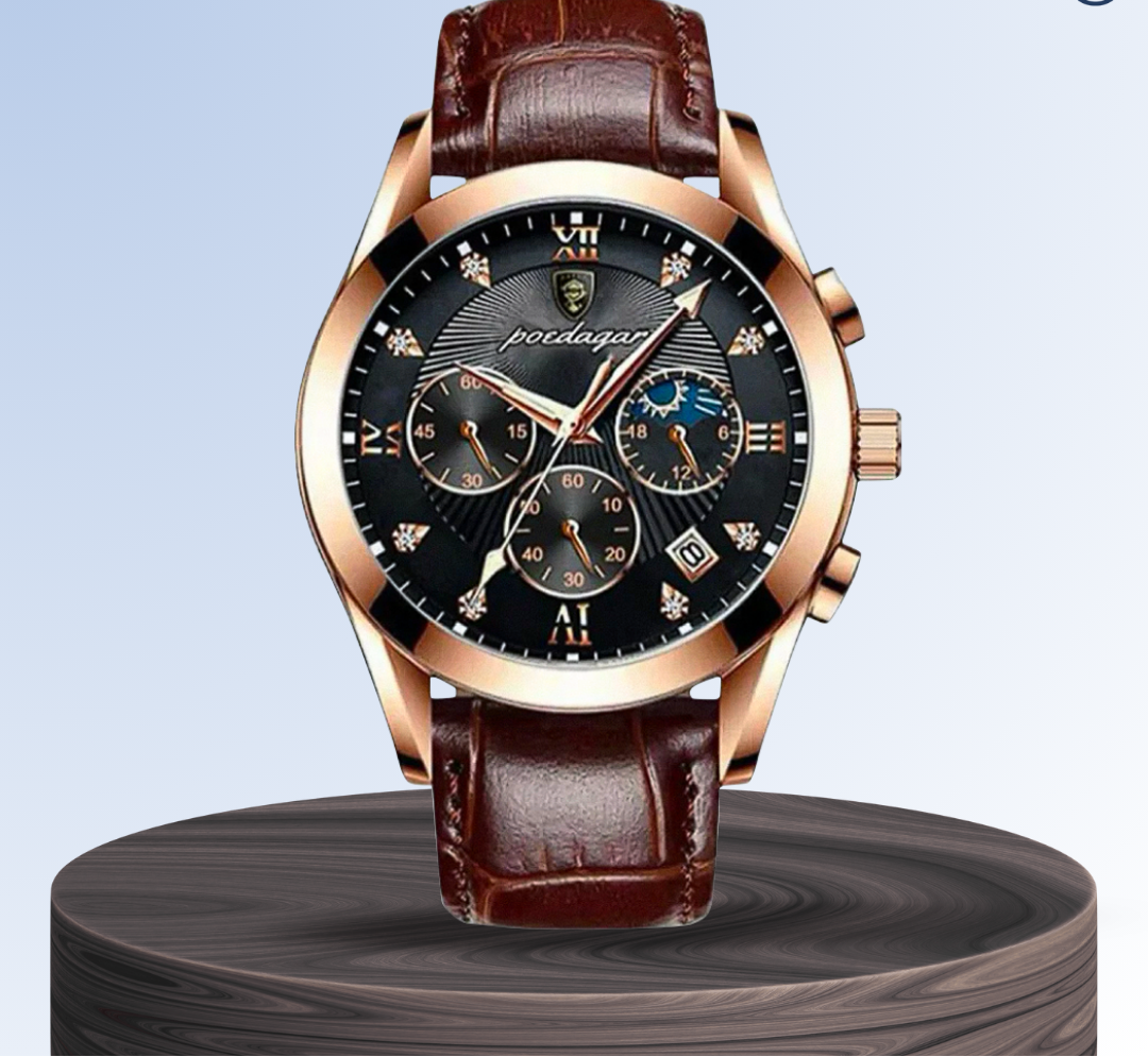 Darian | Klassische Texturierte Lederarmbanduhr | 39mm