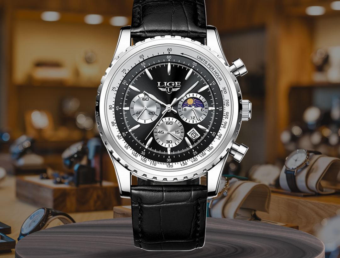 Leo | Elegante Chronograph-Mondphasen-Uhr | 46mm
