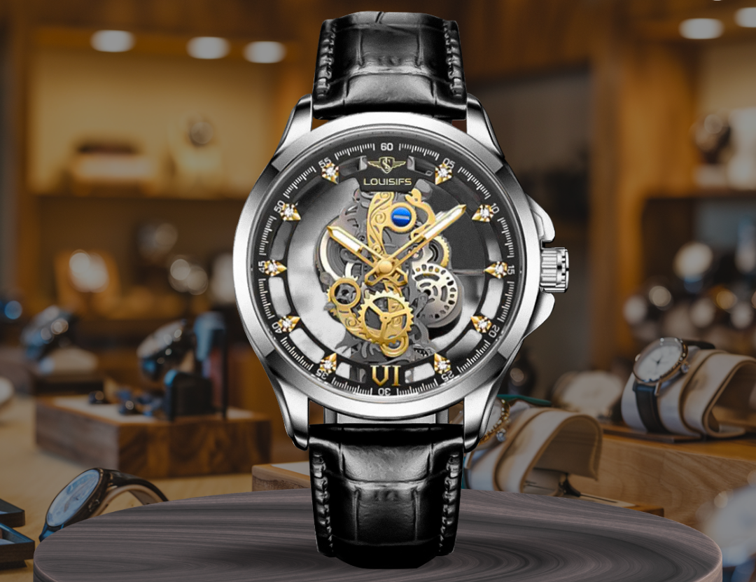 Orion | Doppelseitige Hohl-Design Freizeit-Business-Uhr | 40,5 mm