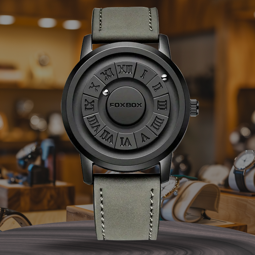 Max | Herren Stylische Armbanduhr mit schwarzem Zifferblatt | 42mm