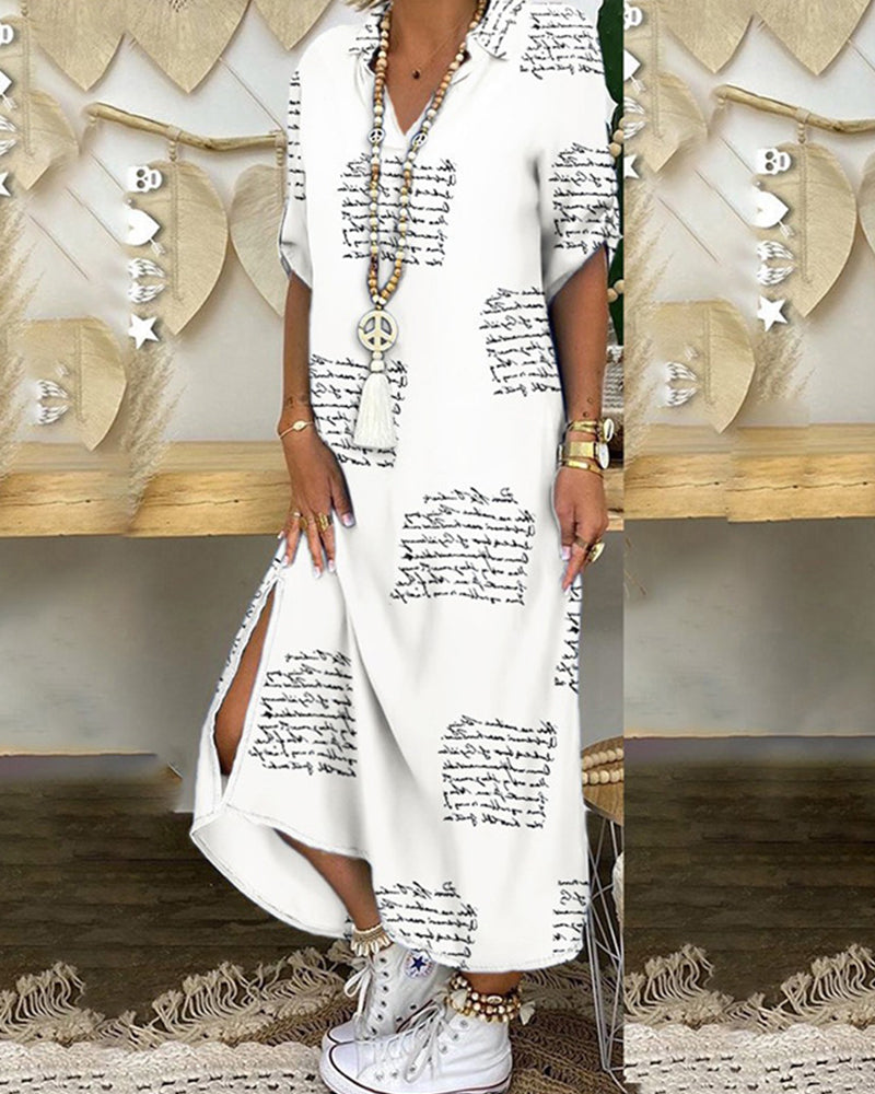 Hemdkleid mit Schlitzdruck