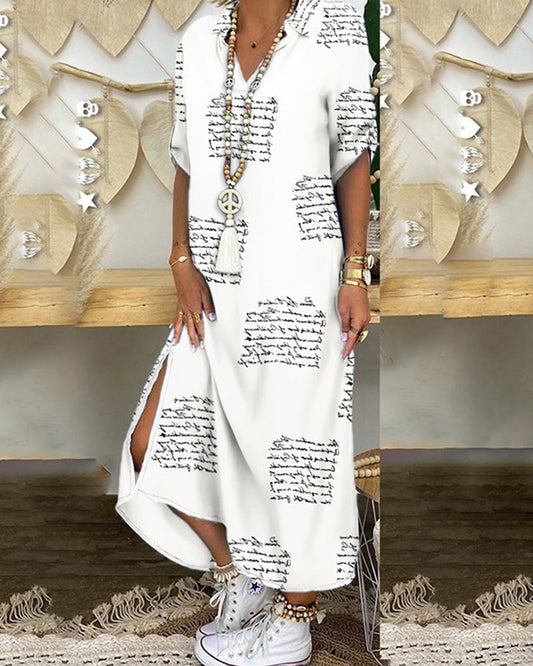 Hemdkleid mit Schlitzdruck