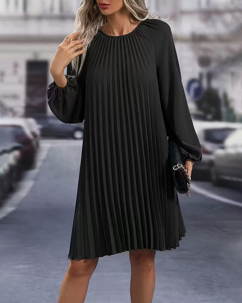 Einfarbig Plissierte Robe