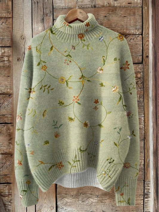 Bernice | Vintage-Strickpullover mit Blumenmuster