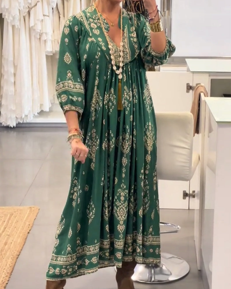 Lässiges Kleid mit Print und großen Taschen