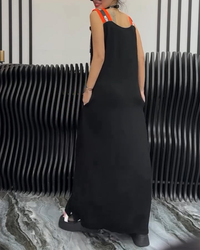 Ärmelloses Kleid mit personalisiertem Druck