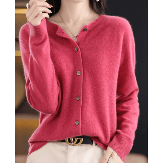 Reiner Merinowolle-ähnlicher Damen O-Ausschnitt Cardigan Cashmere-ähnlicher Pullover