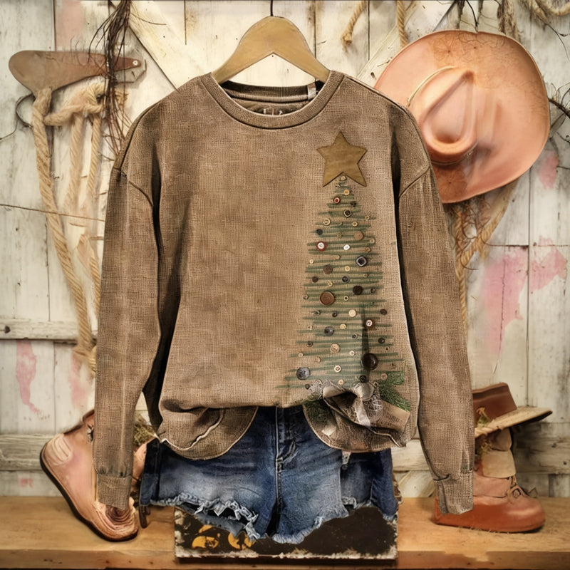 Vintage-Weihnachtsdruck Sweatshirt