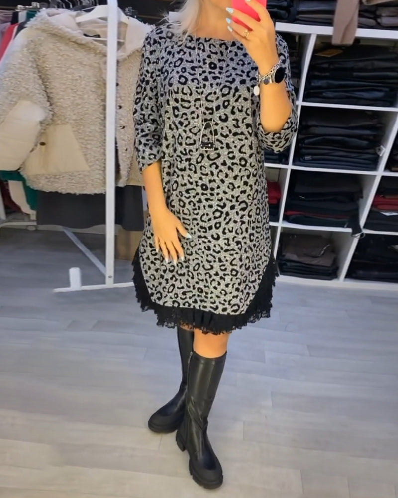 Leopardenmuster figurformendes Kleid