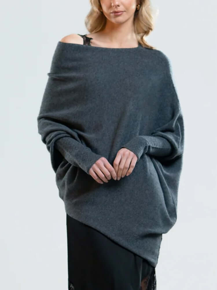 Bequemer Pullover mit elegantem Besatz an der Schulter
