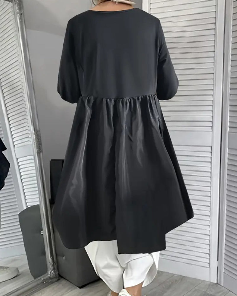 Strickkleid Patchwork Seitenschleife