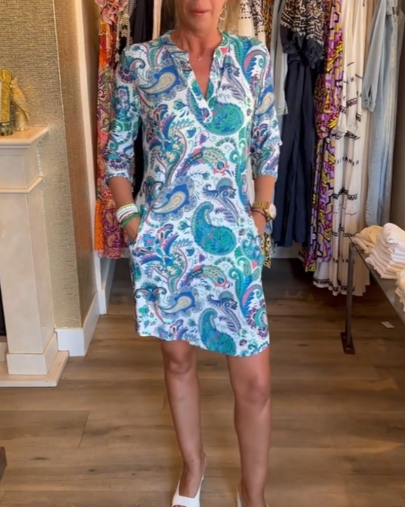 3/4-Ärmel Kleid mit Taschen