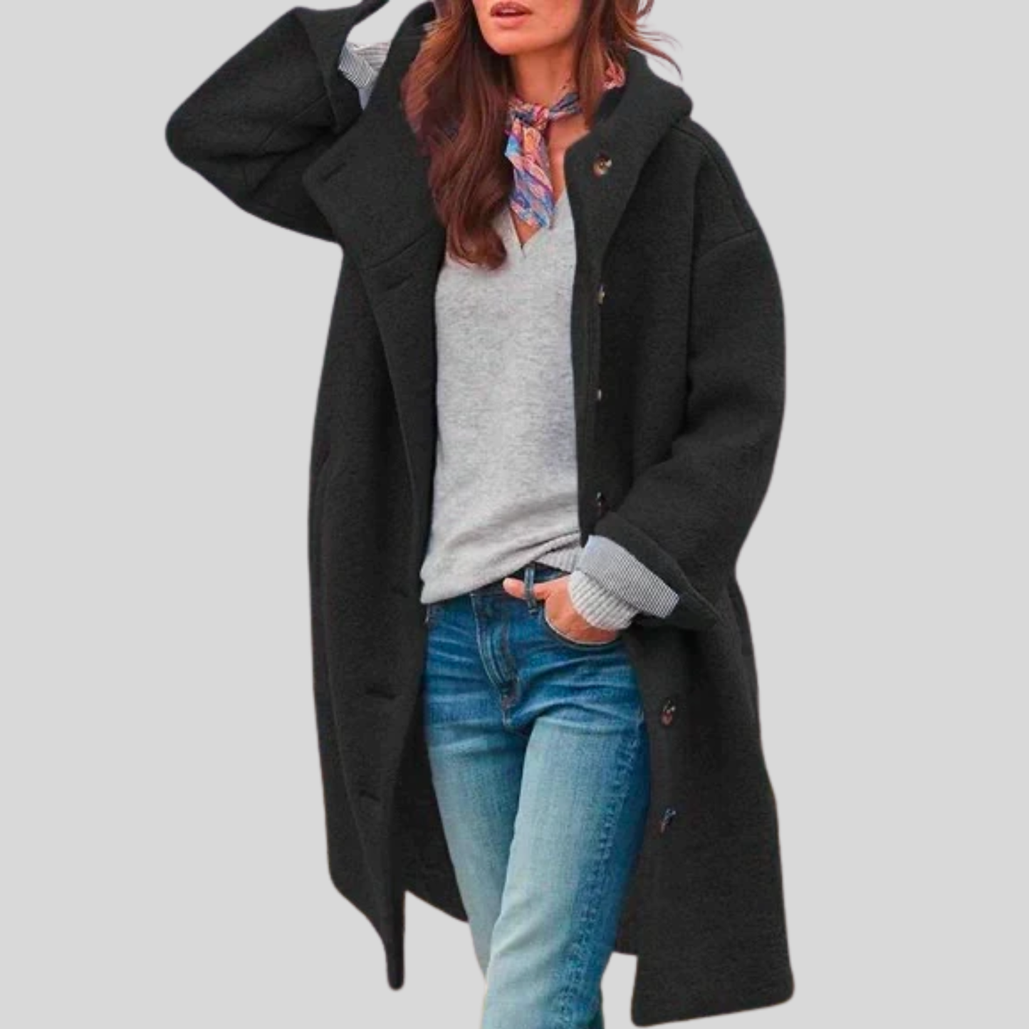 Britt | Jacke mit Knöpfen und Kapuze