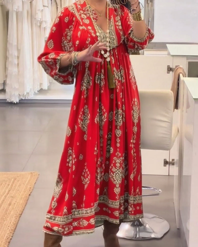 Lässiges Kleid mit Print und großen Taschen