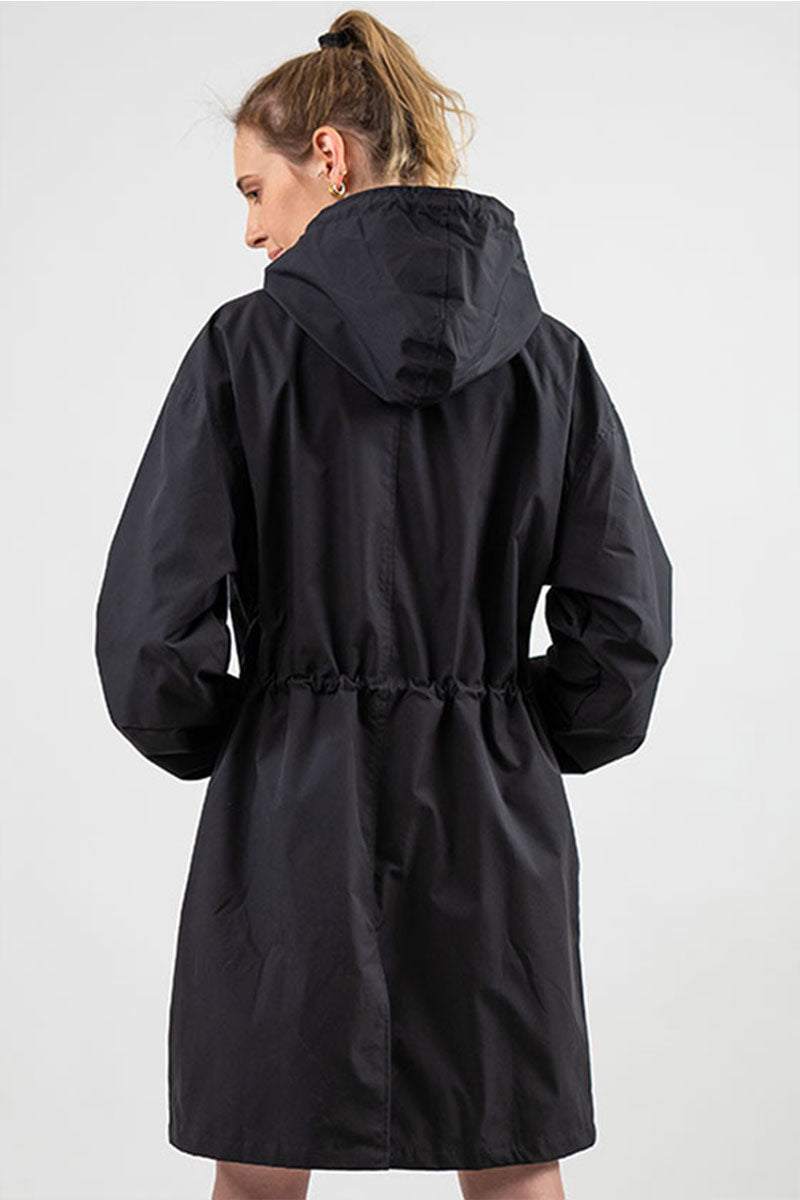 Wasserabweisende Übergroße Kapuzen-Windjacke Regenjacke