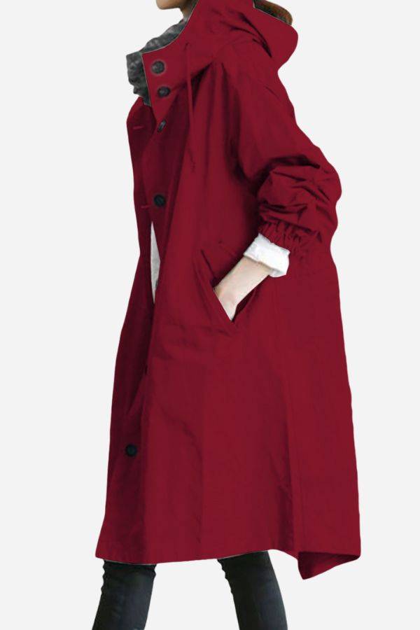 Wasserabweisende Übergroße Kapuzen-Windjacke Regenjacke