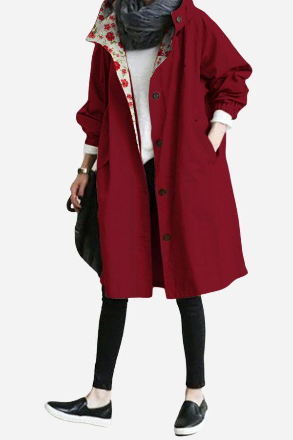 Wasserabweisende Übergroße Kapuzen-Windjacke Regenjacke