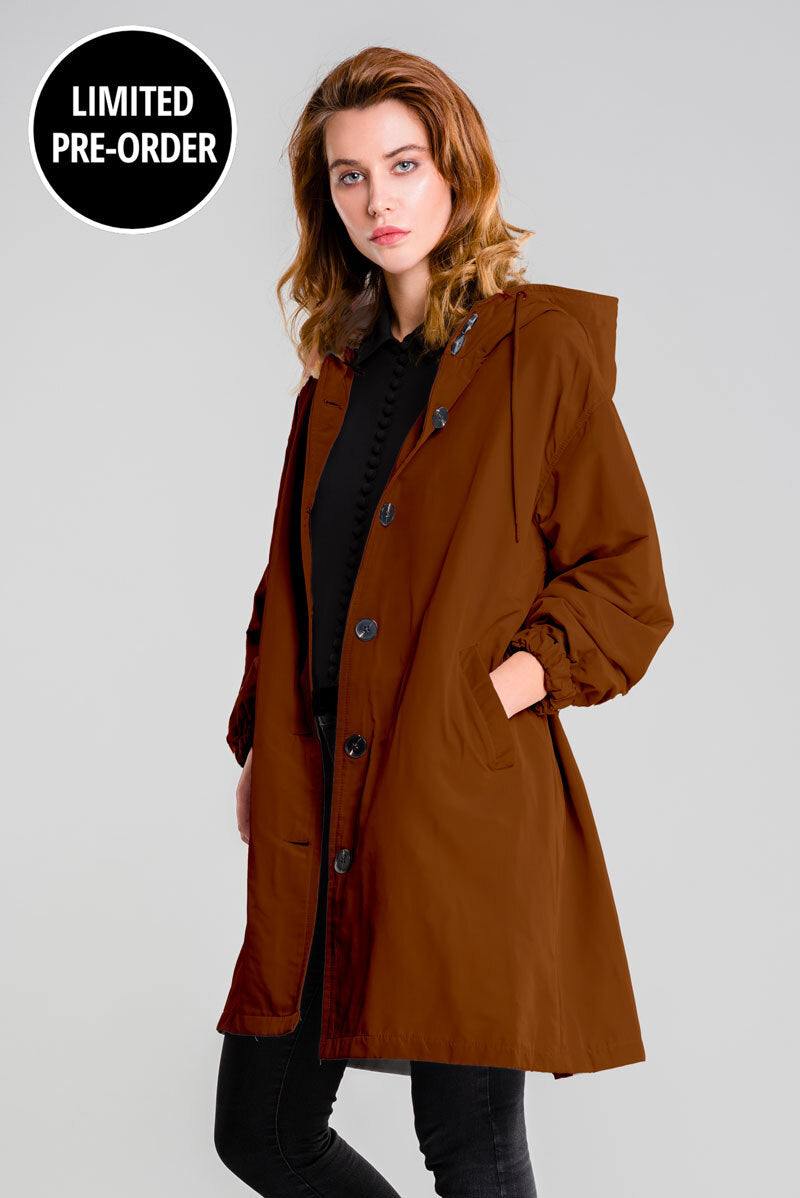 Wasserabweisende Übergroße Kapuzen-Windjacke Regenjacke