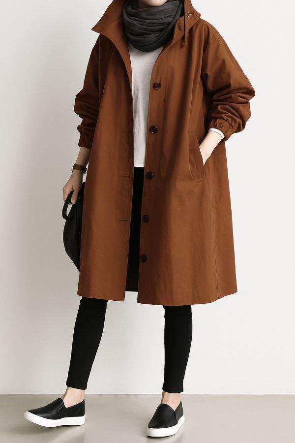 Wasserabweisende Übergroße Kapuzen-Windjacke Regenjacke